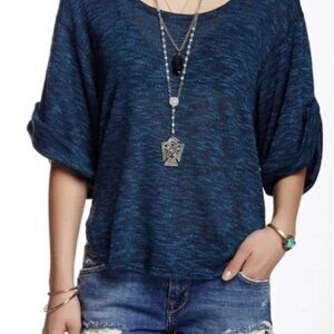 Free People FP Beach Nani Tee marled starlight blue - Size Small *flaw - pulls*
